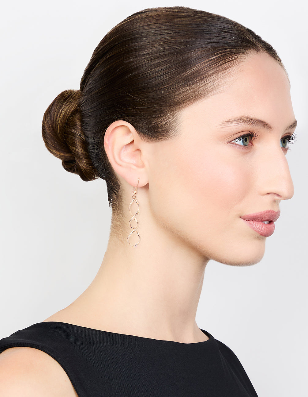 Rose Gold Spiral Drop Earrings
